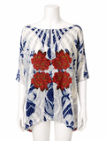 Athena Procopiou oversized flower silk blouse top Size small / medium ladies