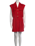 Balmain Red Linen Playsuit Romper Jumpsuit size Size F 36 UK 8 US 4 S small ladies