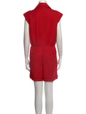 Balmain Red Linen Playsuit Romper Jumpsuit size Size F 36 UK 8 US 4 S small ladies