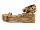 Valentino Rockstud Rope Sandals In Calfskin 45mm ladies