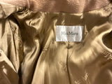 MAX MARA Marilyn hooded beige cashmere wrap coat with mink fur trim size UK 4 F 34 US 2 ladies