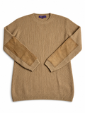 Ralph Lauren Collection Camel Cashmere Jumper with Suede Elbow Patches – Size XS ladies