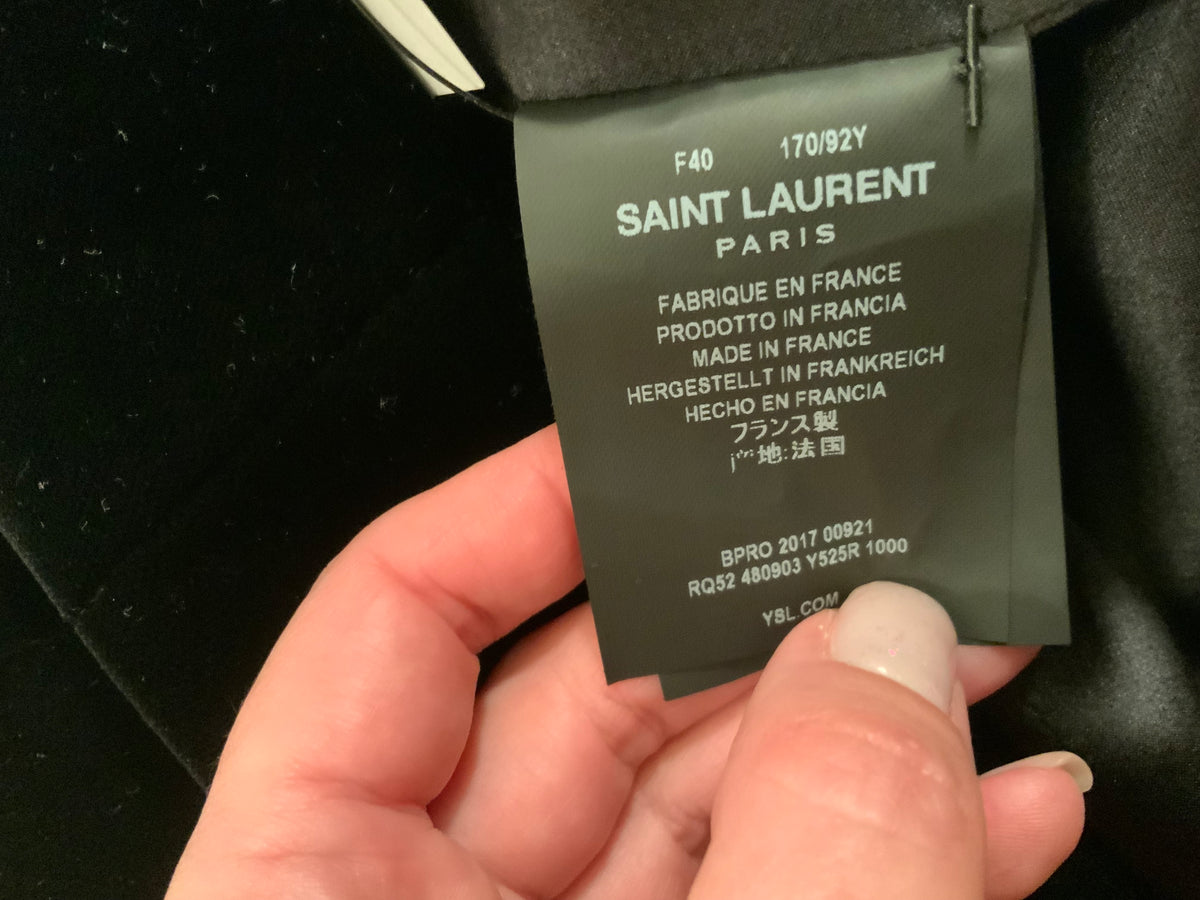 Saint Laurent Paris Velvet Crystals Mini Strapless Dress Size F 40 ladies