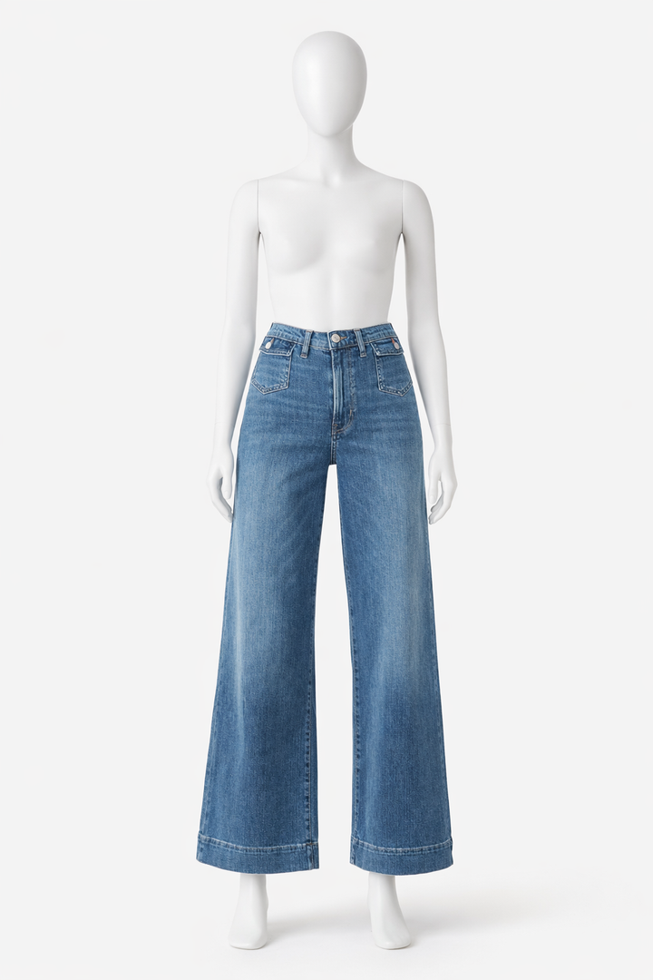 Frame Patch Pocket Slim Palazzo Wide Leg Jeans Doris Size 28 ladies
