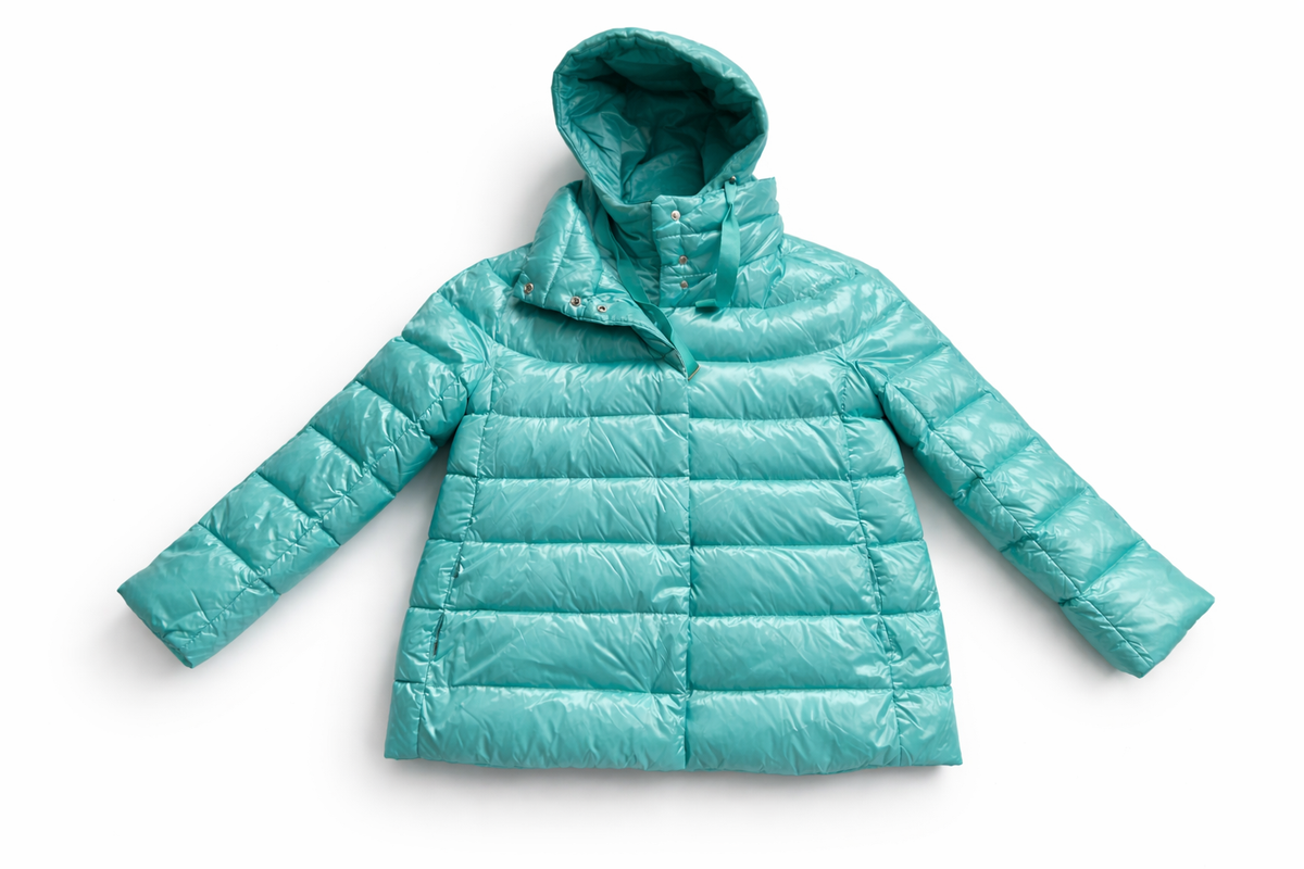 Herno Cashmere Trim Green Puffer Jacket size I 42 UK 10 US 6 ladies