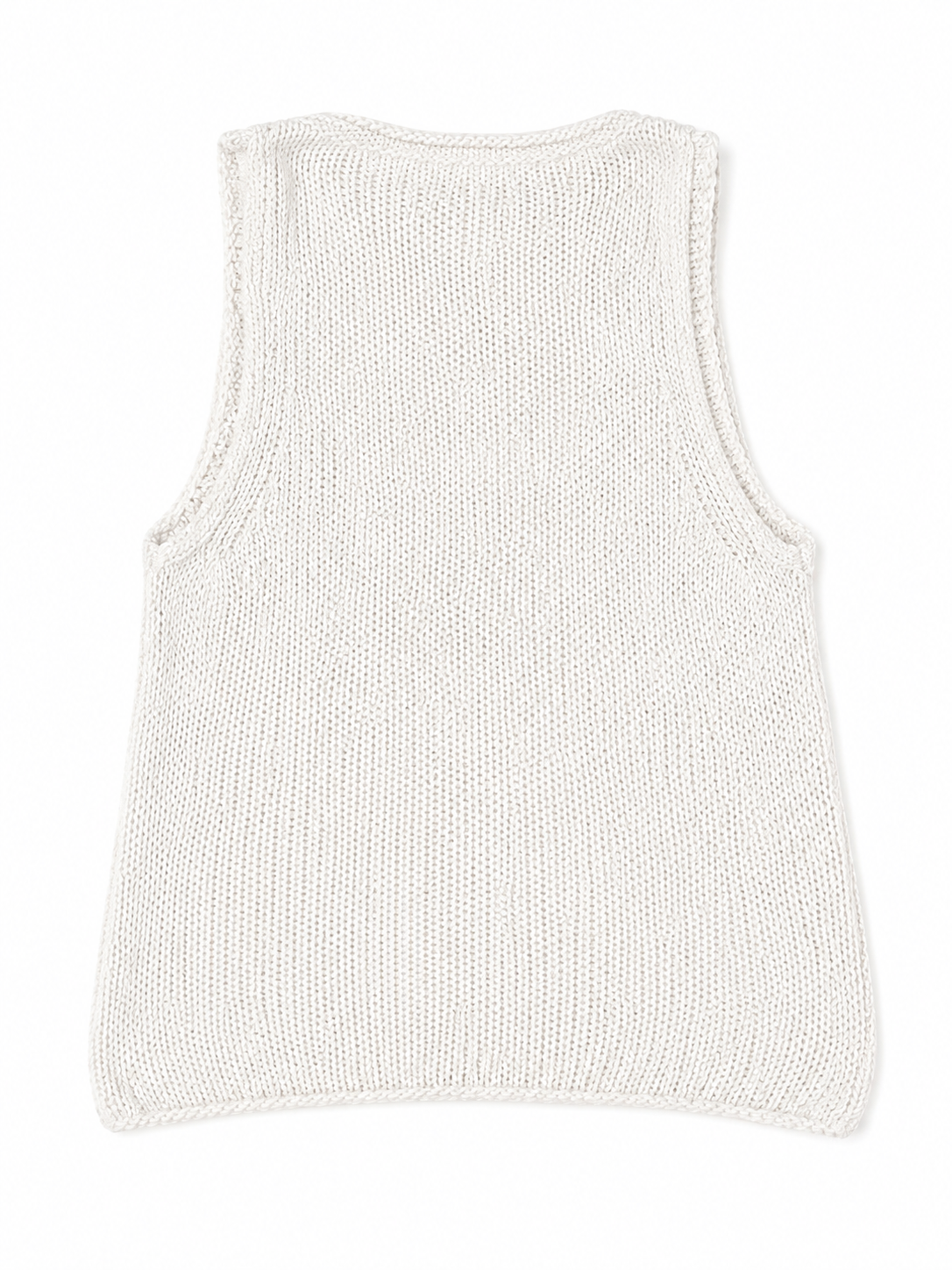 James Perse White Cotton & Linen-Blend Knitted Tank Top size 2 ladies