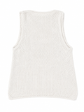 James Perse White Cotton & Linen-Blend Knitted Tank Top size 2 ladies