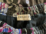 Emilio Pucci Silk Butterfly Print Pleated Maxi Skirt  – Size L ladies