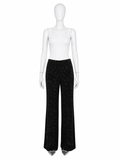 Calzedonia Black Glitter Velvet Flared Trousers – Size S ladies