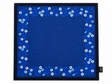 Men’s set of 2 100% Linen Pocket Square – Cream & Blue Paisley men