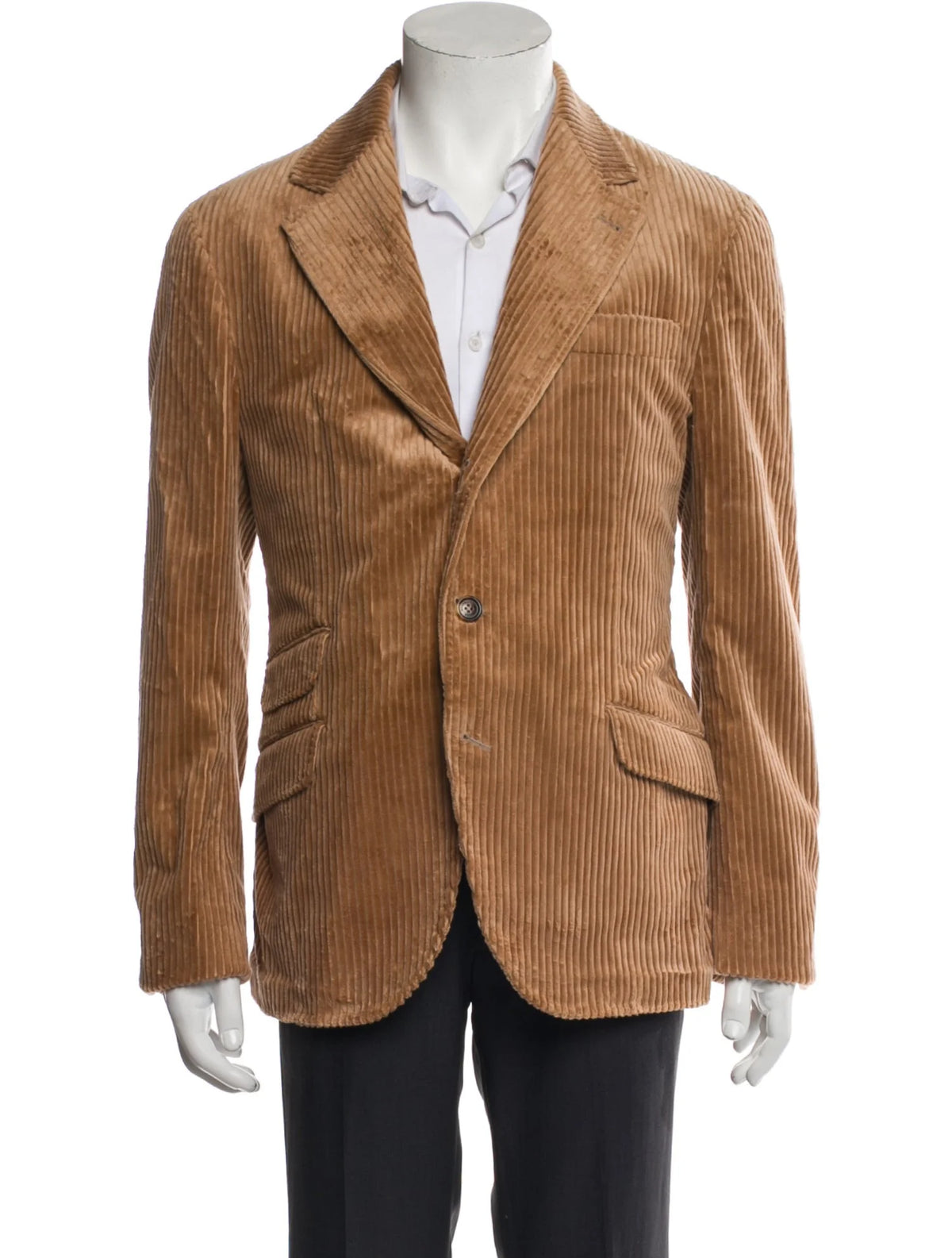 Brunello Cucinelli Beige Brown Corduroy Blazer Jacket size 48 men