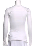 Brunello Cucinelli White Cotton Monili-Detail Top Size S small ladies