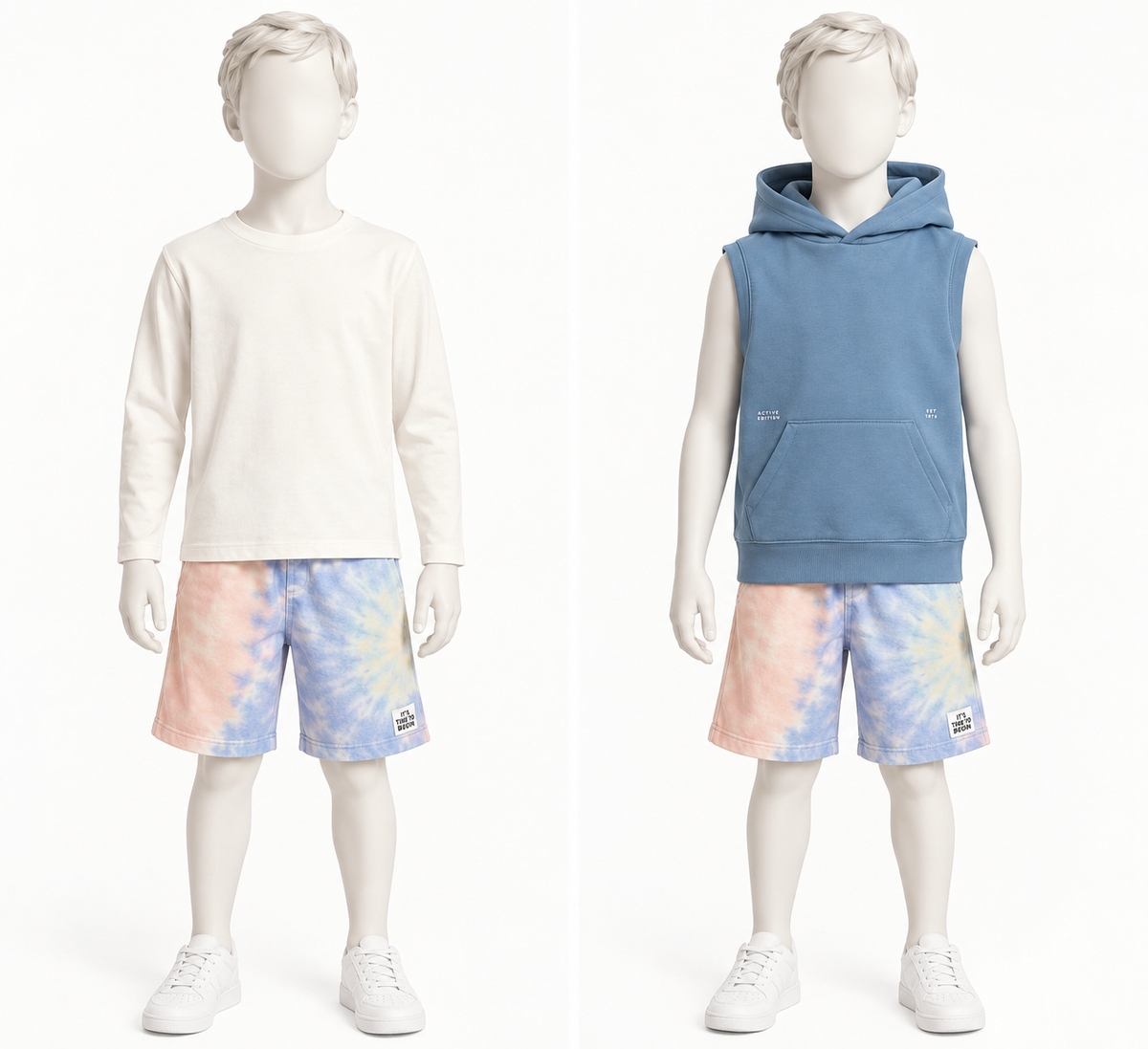 Zara Kids 2-Piece Set – Long-Sleeve Top & Sleeveless Hoodie – 7–8 Years / 128 cm children