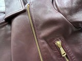 Moreschi burgundy leather biker jacket Size M medium ladies