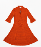 Zadig & Voltaire Memphisia Co Bandana Knit Dress – Tangerine Orange – Size M ladies