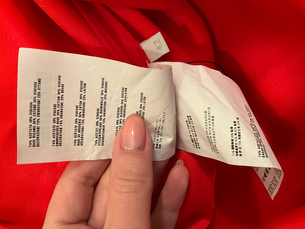 Prada Red Crystals Bow Dress size I 42 UK 10 US 6 ladies