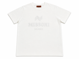 Missoni Milano White Embroidered Logo T-Shirt – Size M ladies