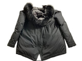 YS Army Yves Salomon Long Iconic parka in waterproof cotton blend with fox and rabbit fur size 36 ladies