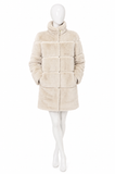 Franchetti Bond Ombretta Beige Faux Fur Coat – Size UK 12 L large ladies