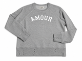 Zadig & Voltaire Grey AMOUR Distressed Sweatshirt ladies