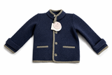 Pepa London Austrian Single Breasted Contrast Trim Jacket in Blue Pure Wool Size 4 years old children
