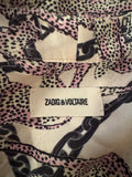 Zadig & Voltaire Telia Twill Wild Chain Silk Blouse Size L large ladies