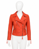 Benedetta Novi Distressed Leather Biker Jacket – Size IT 40 / UK 8/US 4 ladies