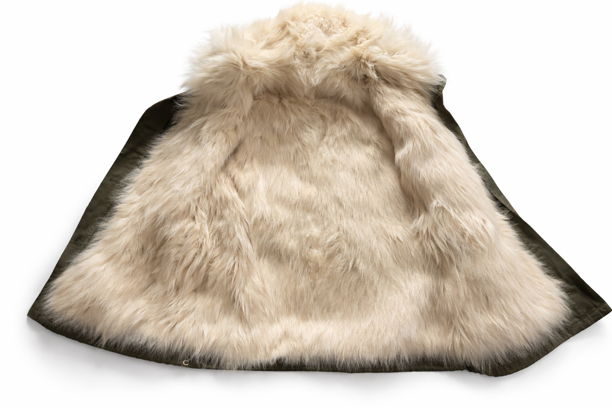 Yves Salomon ARMY Reversible Fur Parka Jacket Size F 34 XS ladies