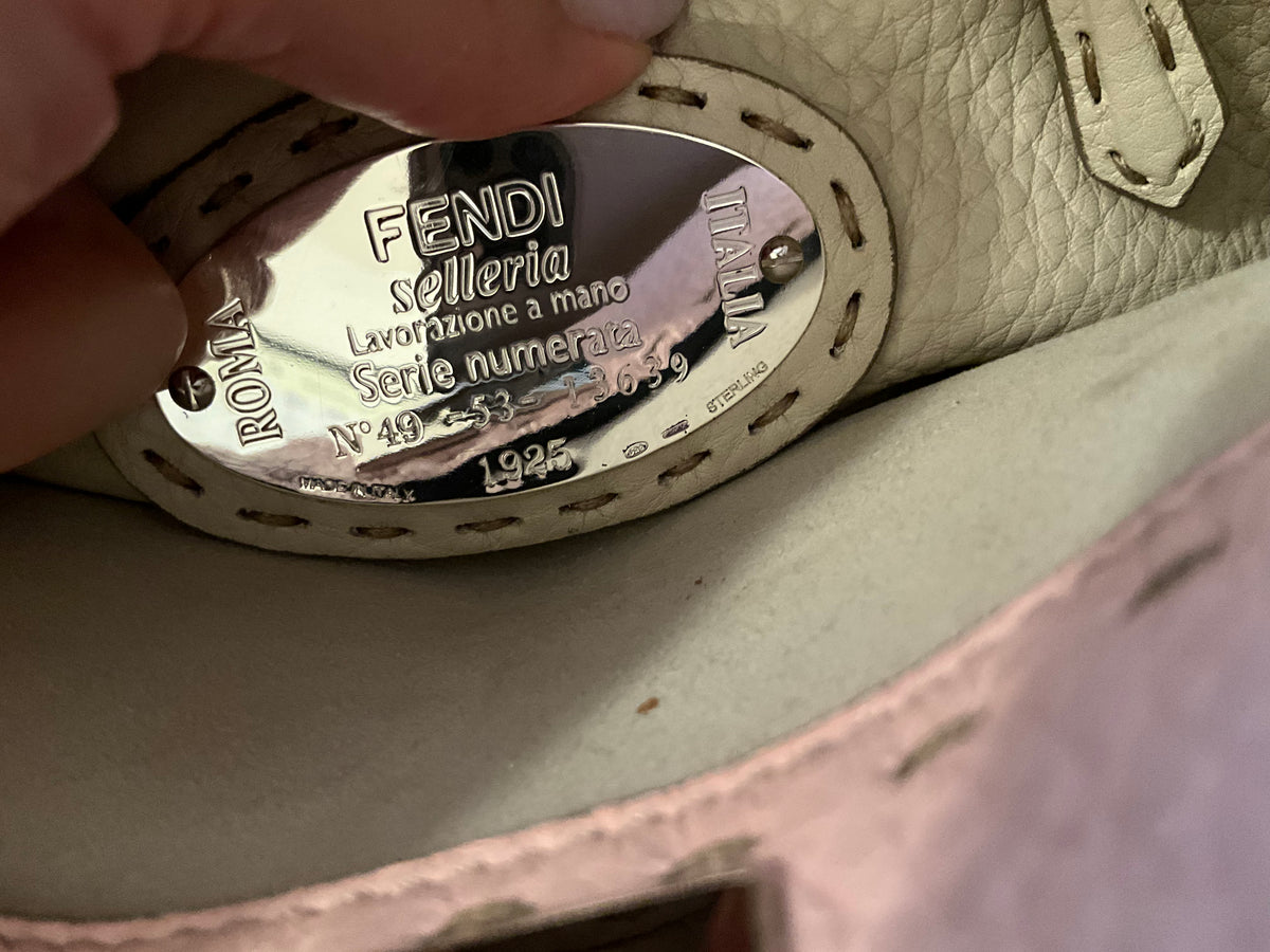 Fendi Pink Selleria Leather Mini Peekaboo Top Handle Bag Handbag ladies