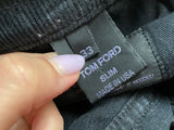 TOM FORD Anthracite SLIM-FIT COTTON-BLEND CORDUROY TROUSERS SIZE 33 MEN