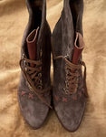 Ralph Lauren Collection Suede Lace Up Booties Heels Size 39.5 UK 6.5 US 9.5 ladies