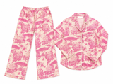 Desmond & Dempsey Pink Toile Print Pajama Set – Size M ladies