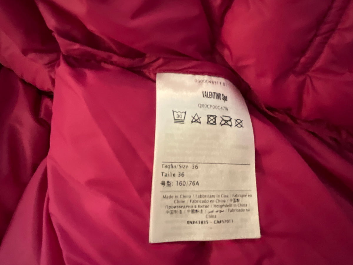 RED Valentino Puffer Down Jacket in Bright Pink Size I 36 XS ladies