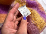 Rose Carmine Handmade Striped Mohair Pullover – Size 1 ladies