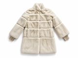Franchetti Bond Ombretta Beige Faux Fur Coat – Size UK 12 L large ladies