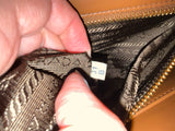 Prada Jacquard Saffiano Triangolo Symbole Embroidered Large Tote Bag in Brown Tobacco ladies