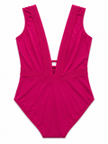 ERES Fuchsia V neck One Piece Swimsuit size F 42 US 10 UK 14 LADIES