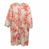 Valentino Archive '68 White Coral Printed Tunic Mini Dress Size I 44 UK 12 US 8 ladies