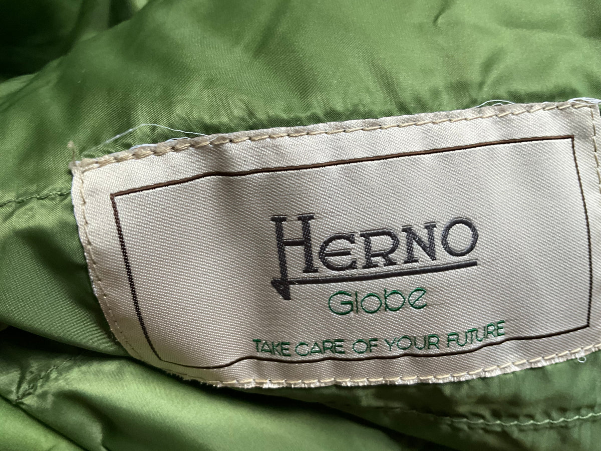 Herno Men's Green Globe Puffer Hooded Jacket Size 50 men