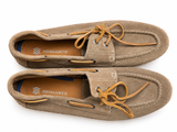 Brimarts Men’s Taupe Suede Leather Boat Shoes – Size EU 43 men