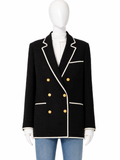 Valentino Black Tweed Jacket with Contrast Trim ladies
