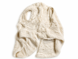 Ivory Rabbit Fur Knit Waterfall Vest – Size 38 ladies