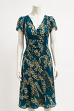 Ermanno Scervino Green Silk Floral Dress Size I 42 UK 10 US 6 S small ladies