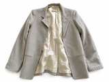 Zadig & Voltaire Linen Jacquard Open Front Volly Frange Blazer Size F 36 S small ladies