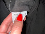 PINKO black peplum faux leather insert blouse top size I 44 UK 12 US 8 ladies
