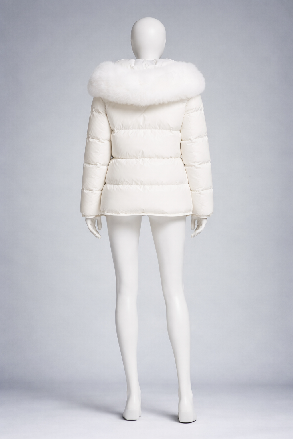 Moncler Down Feathers jacket LOCUSTELLE puffer in white size 3 ladies