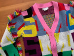 STELLA MCCARTNEY KIDS GIRLS’ Knit Fringe Multicolour Cardigan Size 10 years children