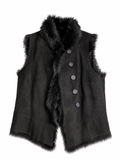 Joseph Lucy Toscana Black Shearling Gilet Vest – Size 38 ladies