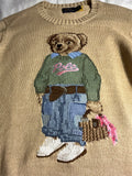 Polo Ralph Lauren Iconic Polo Bear Intarsia-Knit Sweater size M ladies