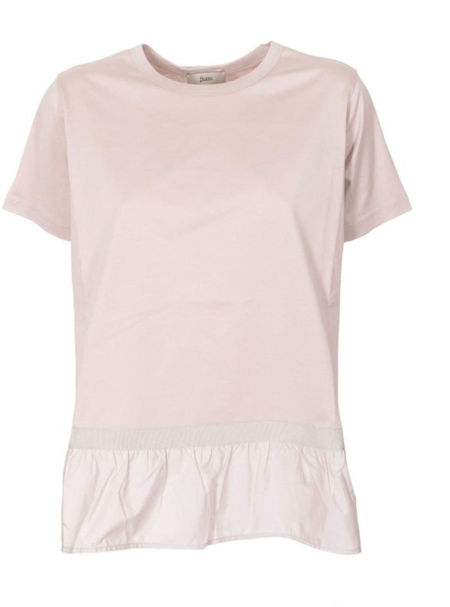 Herno Flounced T-shirt in pink/beige ladies